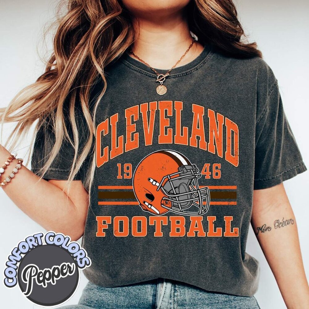 Cleveland Football Old School Edition Comfort Colors Tee 91